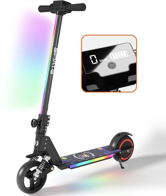 Elektrische Step Kinderen - 130W - 14km/u - 8km Bereik - inklapbaar - Zwart