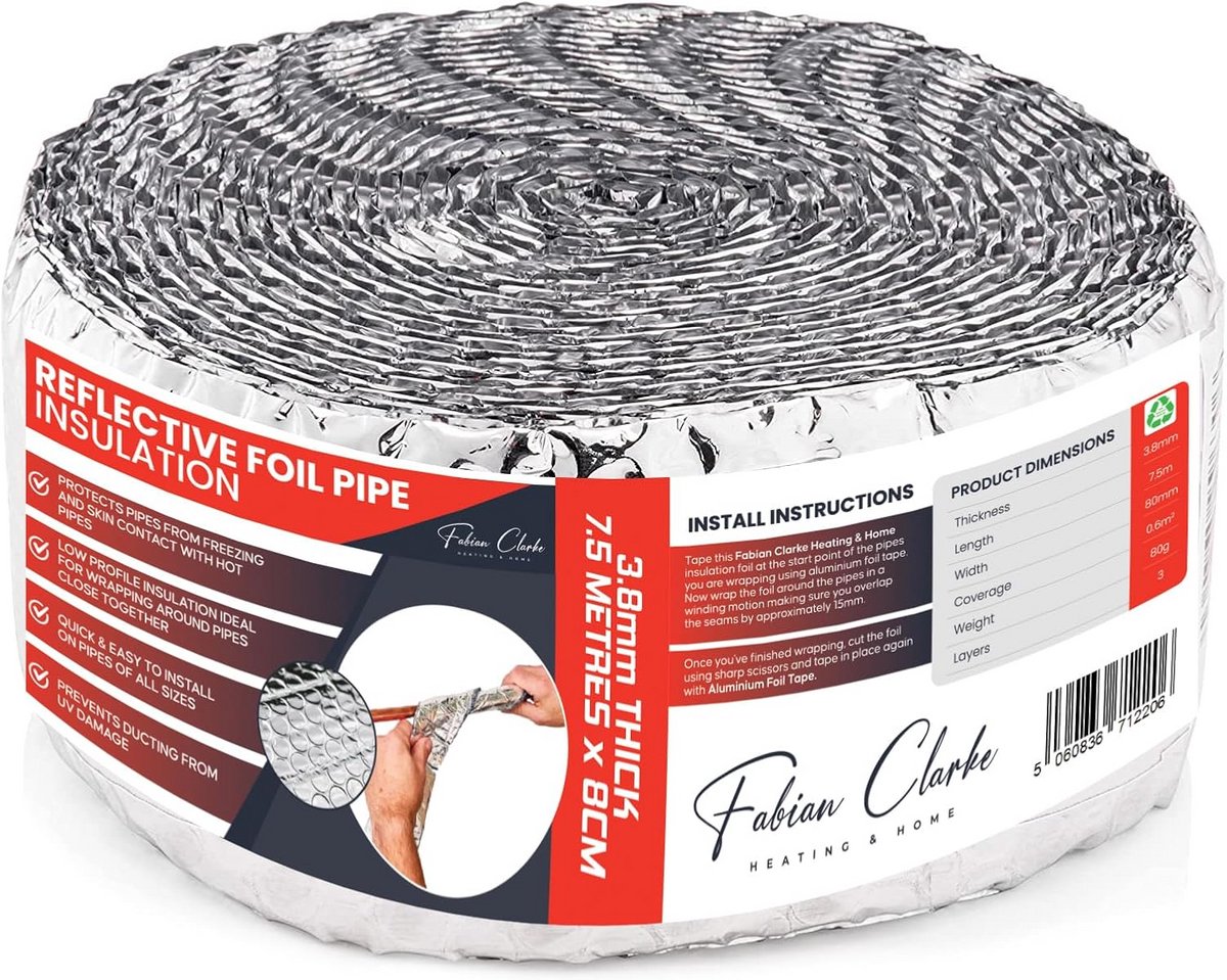 Isolatietape voor Leidingen - 7,5m x 80mm - Thermische Warmtebesparing Binnen en Buiten