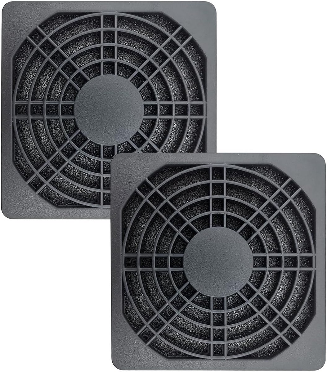 Set van 2 Stuks PC Ventilator Stofmaskers 80mm - Inclusief Ventilatorkap en Stofnet