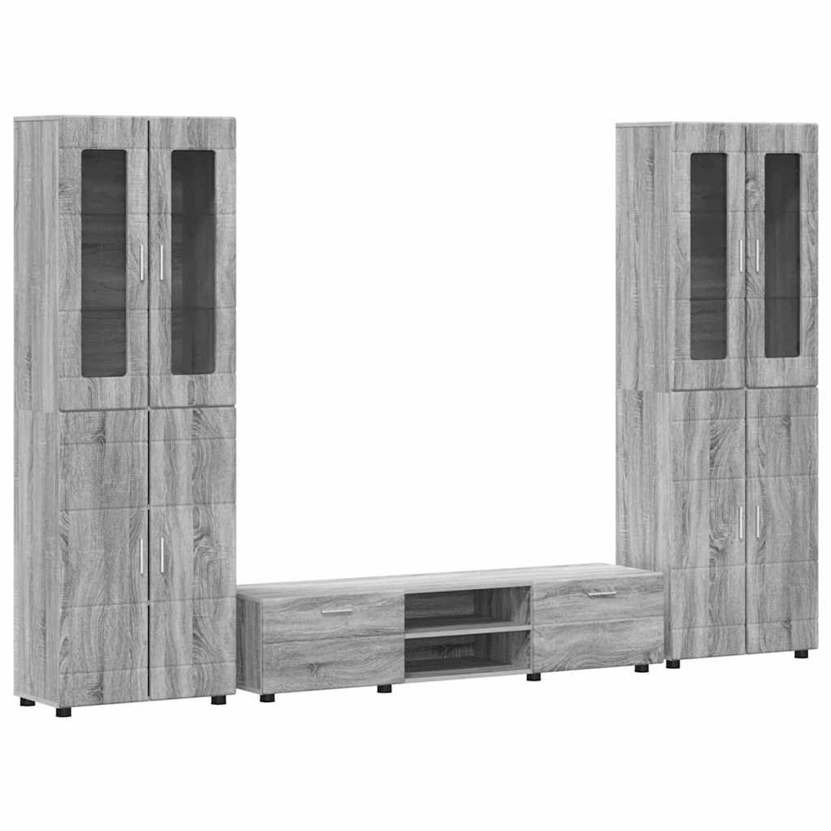 vidaXL - Tv-meubelset - met - lade - FLORIN - 3 - pcs - Grijs - Sonoma - Bewerkt - hout
