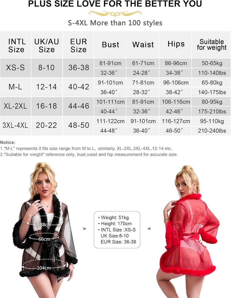 Luxe Korte Kimono Dames met Veren en Tule - Doorzichtige Badjas met Lange Mouwen