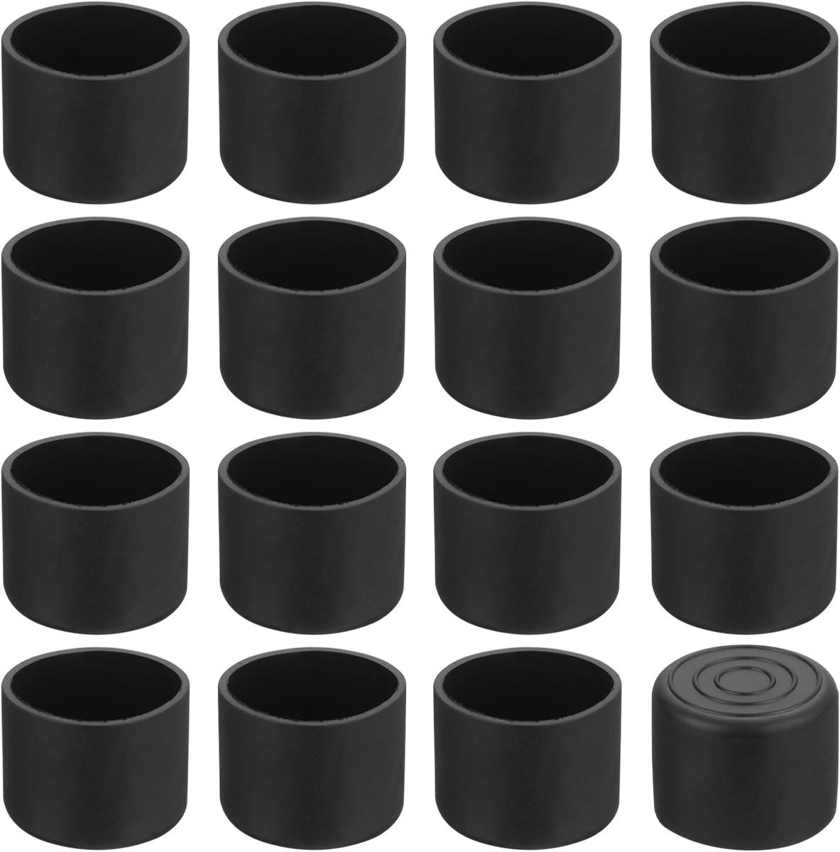 28x Zwarte PVC Stoelpootdoppen 30mm - Antislip Voetdoppen voor Tafels en Meubels