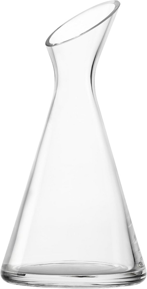 Mondgeblazen Kristallen Carafe 1 Liter voor Water, Wijn en Sap - Schuin Model