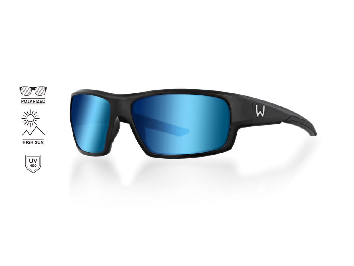 Westin W6 Sport 10 Matte Black Zonnebril LB Smoke LM Blue AR Blue - Gepolariseerde Zonnebril