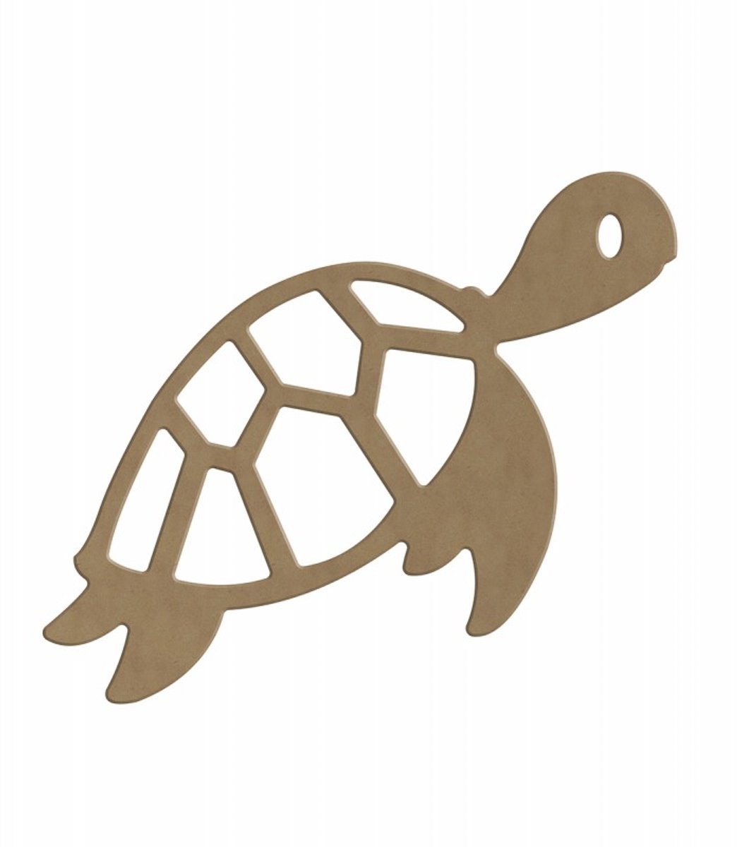 Gomille MDF figuur schildpad 34 cm knutseldecoratie multicolor.