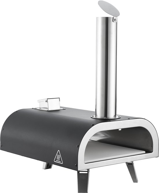 VEVOR Outdoor Pizzaoven 12 Inch Pelletpizzaoven met Ingebouwde Thermometer (Max. 540 °C), Pizzaschep en Draagtas, Draagbare Pizzamaker voor Tuin en Camping, Zilverkleurig — afbeelding 2