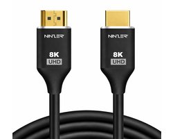 Ninzer HDMI 2.1 Kabel 3 Meter - Ultra High Speed - 8K 60Hz & 4K 120Hz - Zwart - Voor TV, PS5, Xbox Series X & Monitor