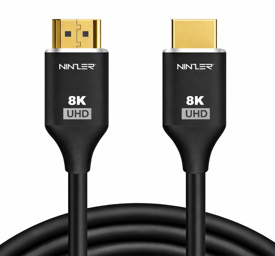 Ninzer HDMI 2.1 Kabel 3 Meter - Ultra High Speed - 8K 60Hz & 4K 120Hz - Voor TV, PS5, Xbox Series X & Monitor - Zwart
