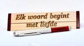petit stylo bille en palissandre avec boite