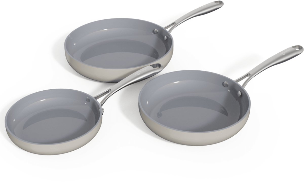 Safecourt Kitchen 3-delige Keramische koekenpan Pannenset - Ø 20, 24, 28 cm Pannen - Inductie, Elektrisch, Keramisch & Gas - PFAS & PTFE vrij van Safecourt Kitchen