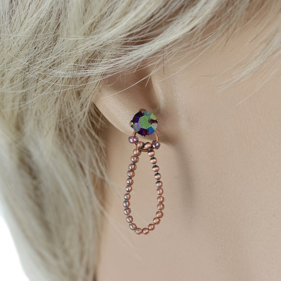 Boucle d'oreille Behave avec pierre et pendentif en forme de goutte