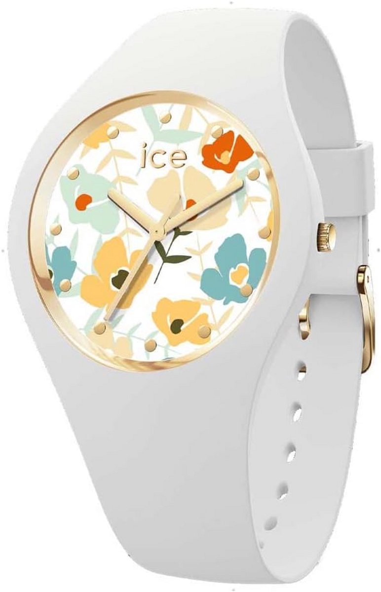 Dames Horloge Bloem Design Wit Siliconen Band