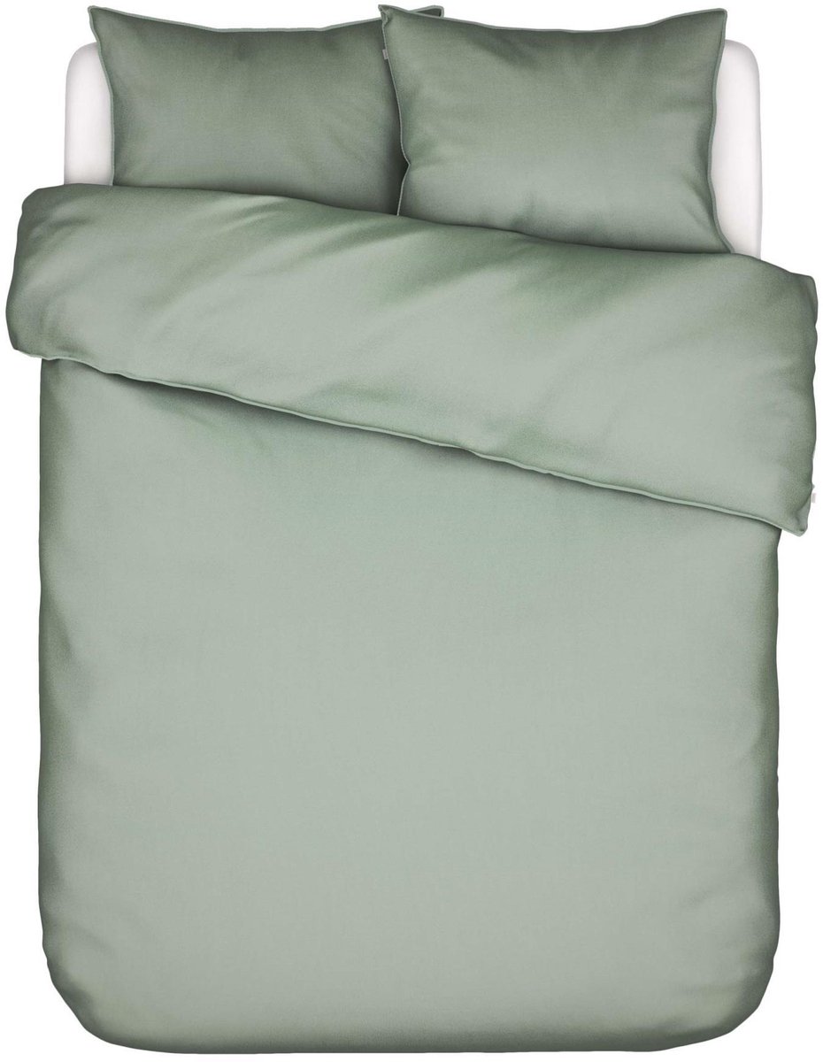 Essenza Minte Dekbedovertrek Katoensatijn Dusty green - Tweepersoons – 200x200/220 cm