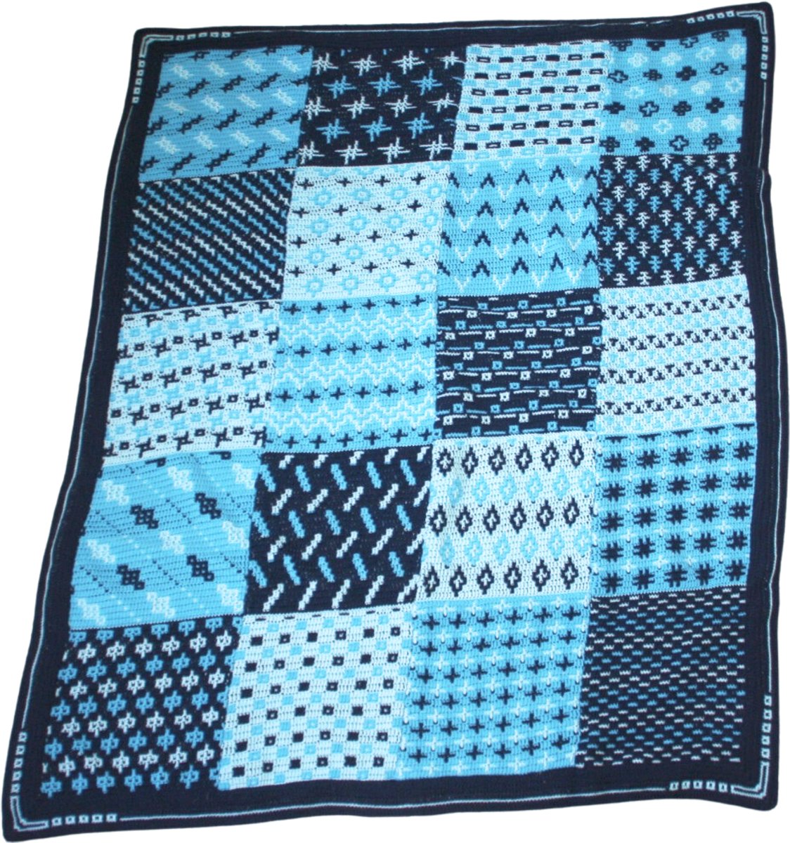 Gehaakte Deken Patchwork 155 x 125 cm