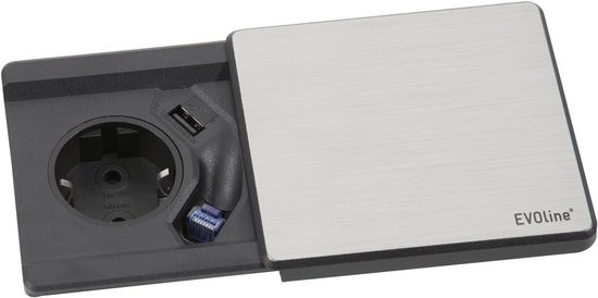 Ronde Inbouw WCD met USB, Draadloos Opladen en RJ45 Aansluiting | bol