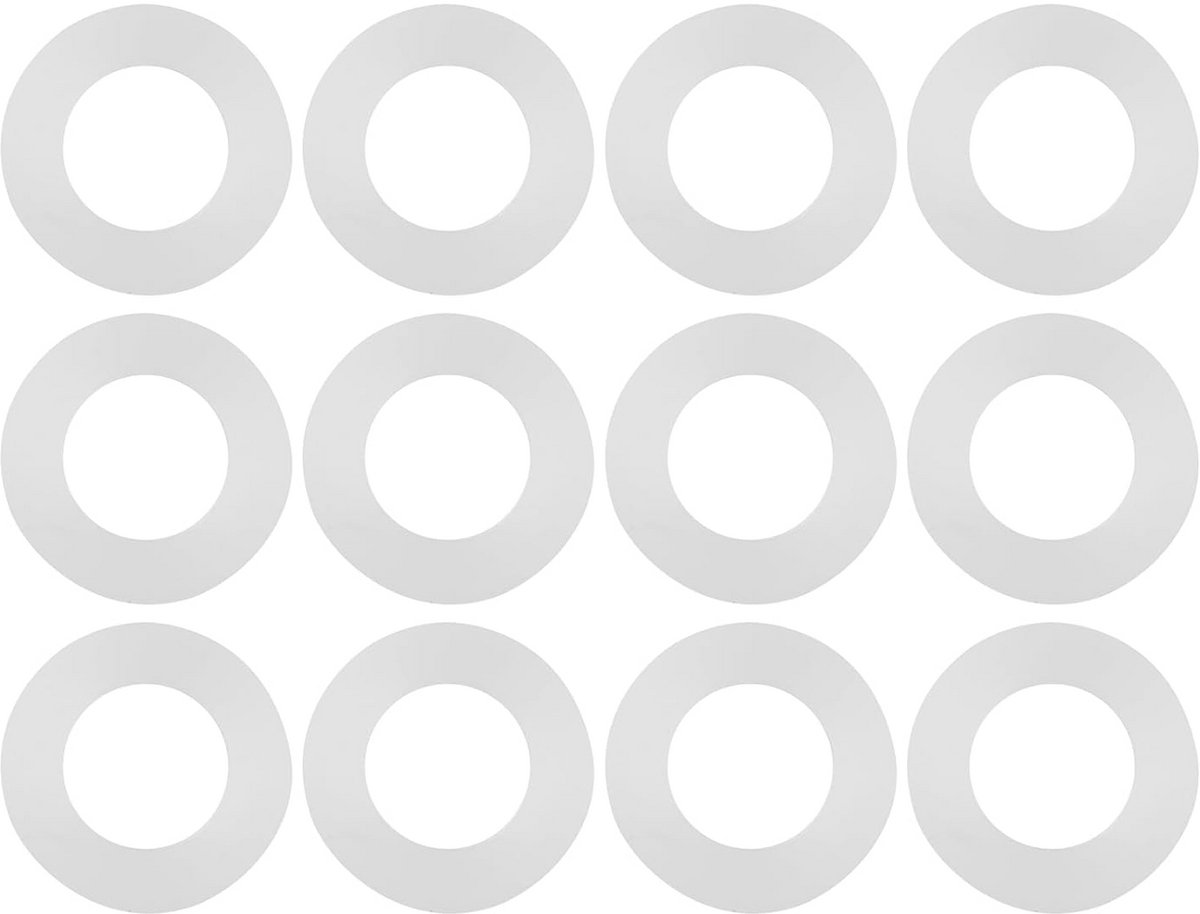 12x Siliconen Afdichtingen Set - Plat, Temperatuurbestendig - Diverse Maten (1/2" t/m 1.2")