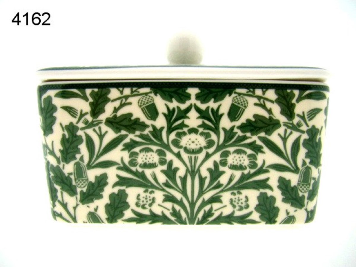 Lesser & Pavey Botervloot Acorn - porselein - met deksel - 14 x 10 x 12 cm