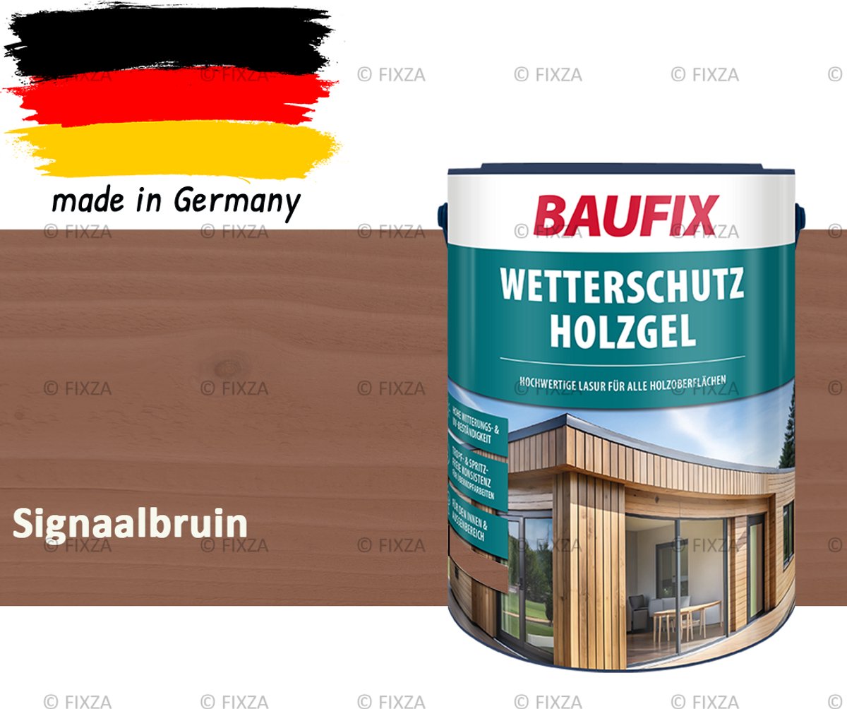 BAUFIX Buitenbeits – Signaalbruin – Zijdeglans – 5 Liter – Voor Schutting, Tuinhuis & Blokhut – UV- & Weerbestendig