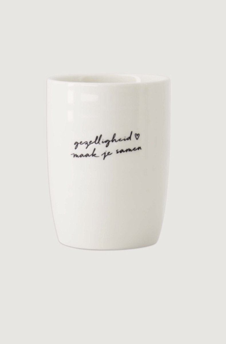 Koffiemok gezelligheid maak je samen white/black Zusss