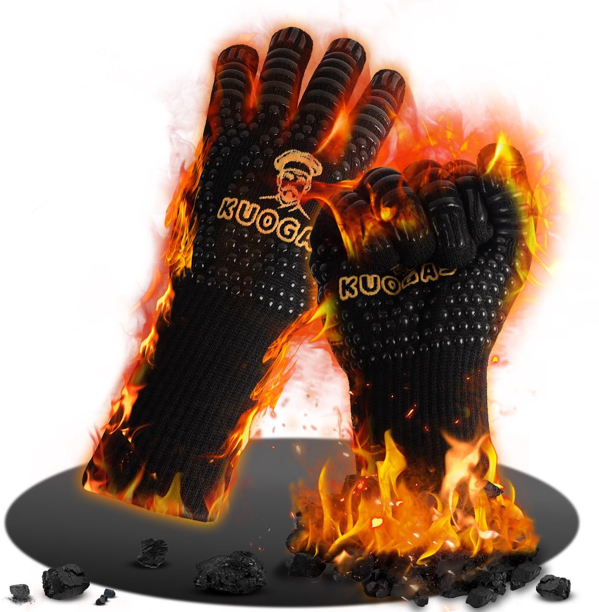 Hittebestendige Ovenhandschoenen - Vuurvast Tot 800°C - Dubbele Bescherming
