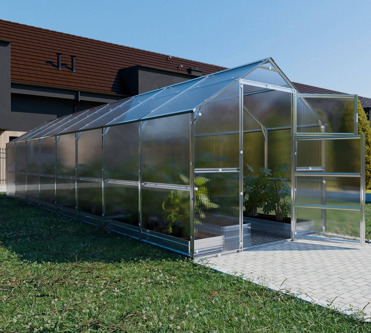 Klasika Polycarbonaat tuinkas 2,35x8m 18,8m² Bernard