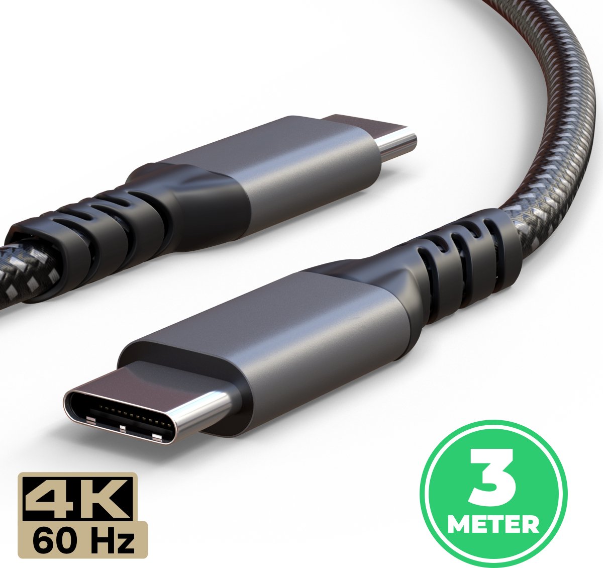 DataPulse USB-C naar USB-C Kabel 3M – USB 3.2 Gen 2 – 240W – 20Gbps – 4K/60Hz