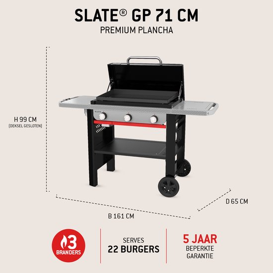 Weber Slate Plancha 71 cm, Black van Merkloos — afbeelding 2