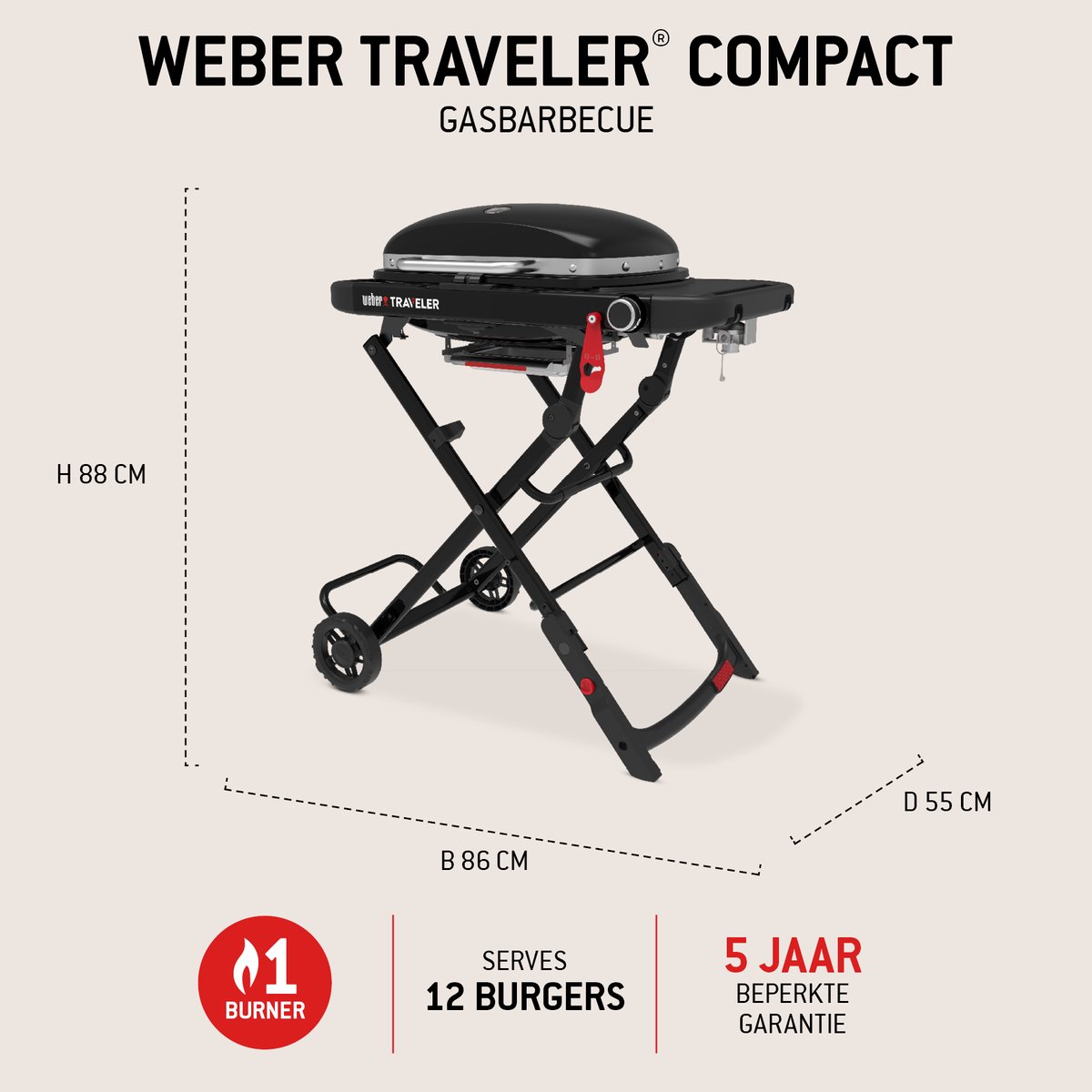Weber Barbecue A Gas Weber Traveler 3,5 Kw - afbeelding 2