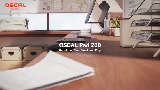 OSCAL Pad 200 Tablet - 24GB RAM - 128GB ROM - 13.4 Inch Full HD - 8300mAh AI Tablet - Android 16 - Met Toetsenbord(QWERTY), Beschermhoes, Muis, Stylus - Zwart