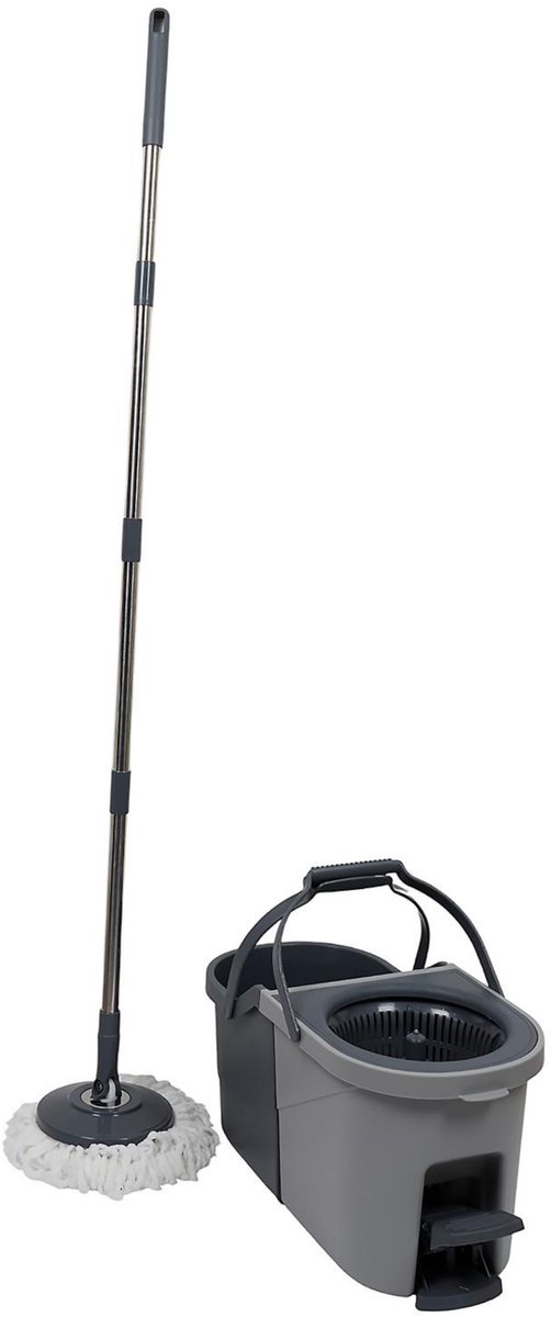 Vloermop set met emmer / wringer - 820 ml - dweil met wringer - vloermop - dweilsysteem