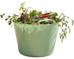 Flexibele kuip / emmer - mintgroen - 15 liter - kunststof - 35 x 28 cm - met handvatten