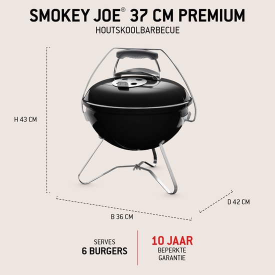 Weber Smokey Joe® Ø 37 cm BBQ, Zwart - Black