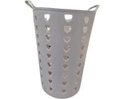 Excellent Houseware Flexibele wasmand - beige - 60 liter - kunststof - 47 x 50 cm