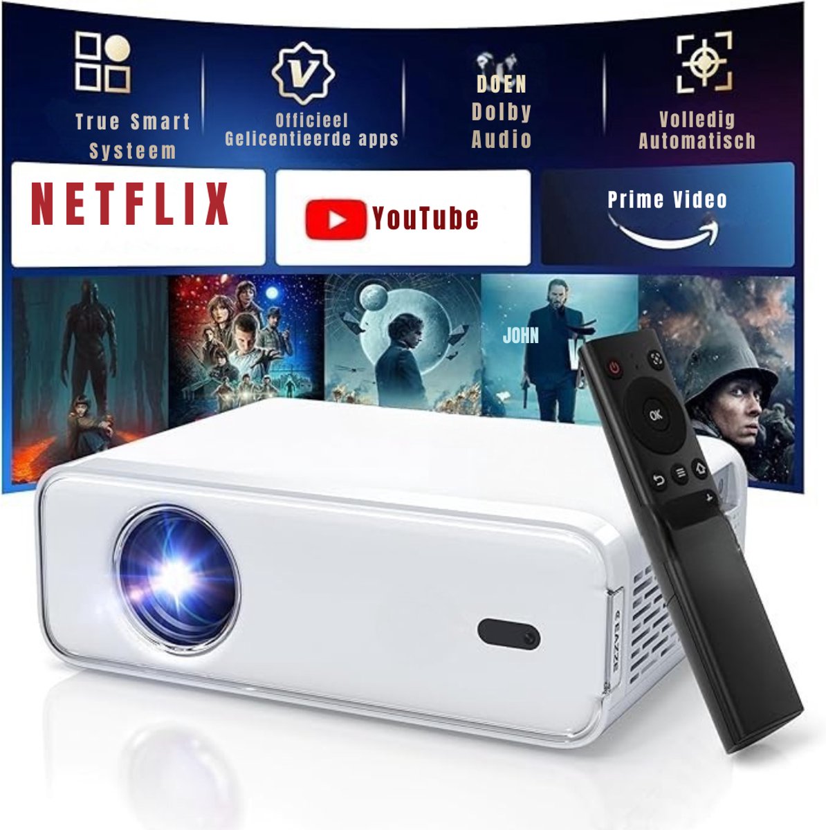 MIRA® Mini beamers - Projector - Mini beamer - Wit - 22cm x 17cm x 8cm