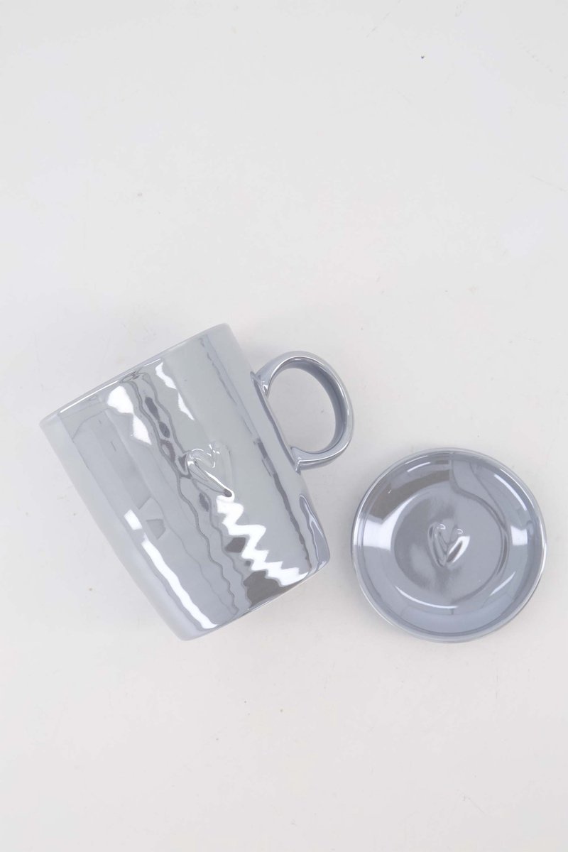 Zusss Cadeauset - Theemok En Dipschaaltje Grijsblauw - Verjaardag - Cadeau Keramiek Grijsblauw