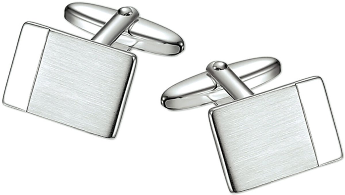 manchetknopen poli/mat - echt zilver - 925 - 10.17653