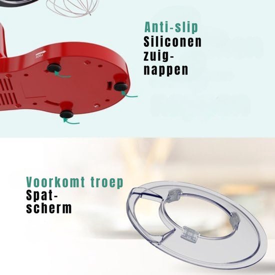 Florixa® Mixer met mengkom - Mixer - Mixer met mengkom keukenmachine - Rood - ‎39cm x 24cm x 32cm van Merkloos — afbeelding 2
