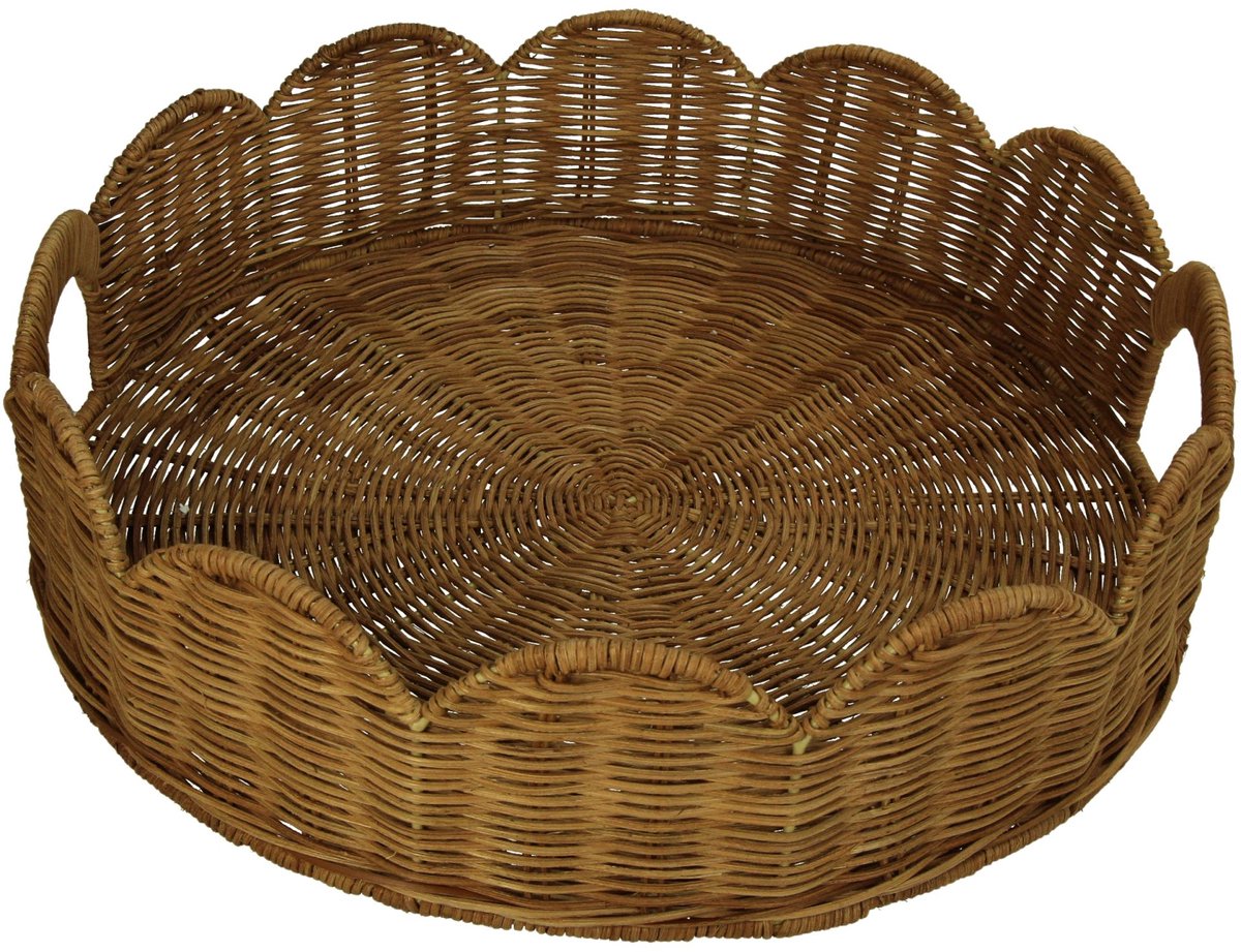 Plateau Rotan Naturel rond - Basket Tray Round Rattan Natural 40x40x10cm