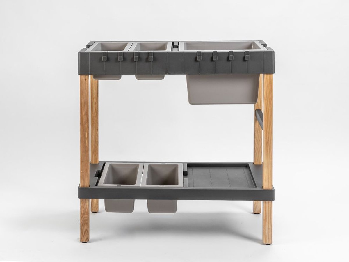 Multifunctionele Grow Bench – kweektafel met opbergruimte & buitenkeuken in één – voor balkon en tuin Antraciet