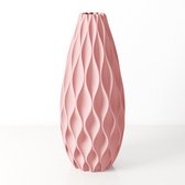 Fleuriek - Kleine Vaas - Roze - H30 cm - Vaas voor zijdebloemen - Luxe vaas gemaakt van duurzaam kunststof - Unieke decoratieve vaas met patroon