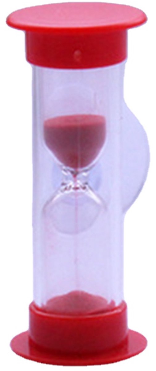Jumada's - Efficiënt poetsen met onze Jumada's Zandloper - de ideale badkamer timer met zuignap - 2 minuten rood voor een stralende glimlach!