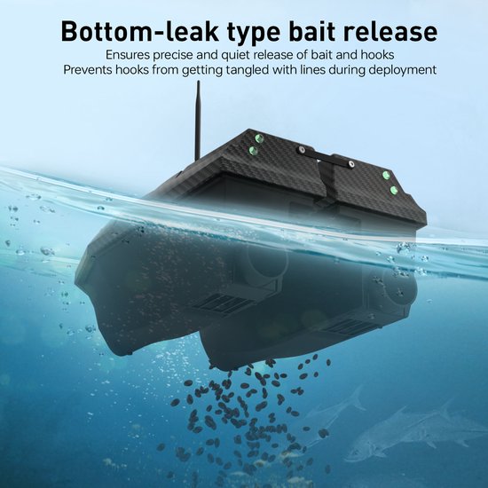 LOKEEVAN D50B GPS Voerboot - 2KG laadvermogen - Dubbele 15600 mAh-batterij - 500m bereik - Zwart — afbeelding 5
