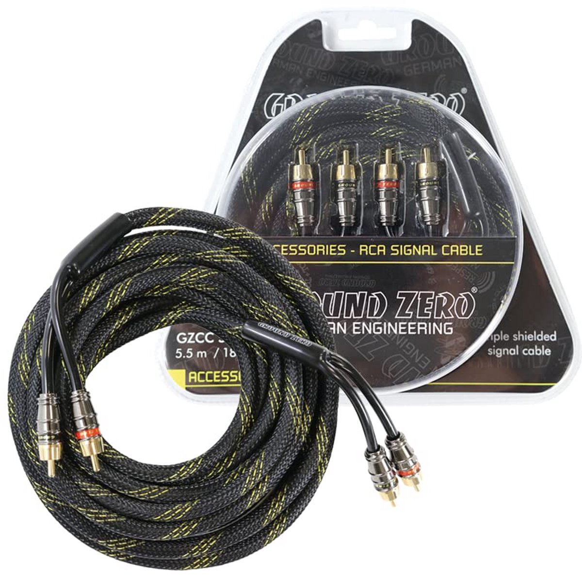 5.5 Meter RCA Kabel met Vergulde Metalen Stekkers en Vlechtbescherming