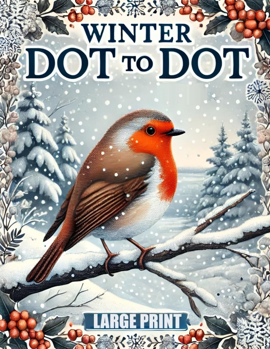 Grote Print Stippen Verbinden Puzzels Winter & Kerst Thema voor Volwassenen en Senioren
