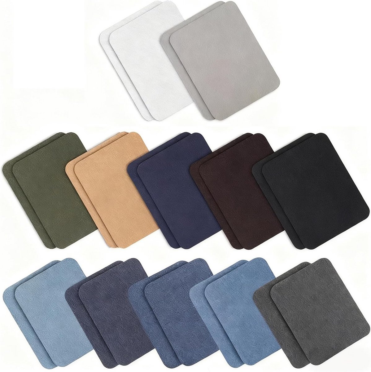 Strijkpatches Jeans - Reparatiestickers Kleding - Kleding Repareren - Keperstof Mix - 24 Rollen - Blauw