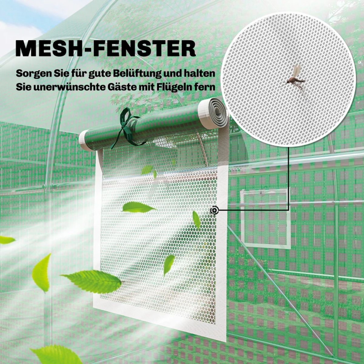 Polytunnelkas - Kas - Tunnelkas met Afsluitbare Deur - Foliekas - Kweektunnel - Kweekkas - Kastunnel - Groentekas - Plantenhuis - Plantenteelt - Tomatenkas - voor Groenten, Bloemen, Planten - 300x200x200 cm - Groen – foto 3