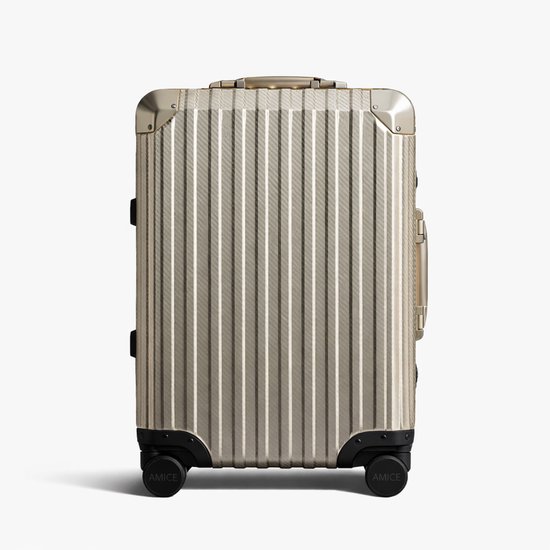 VALISE DE VOYAGE FLORENCE EN ALUMINIUM CHAMPAGNE