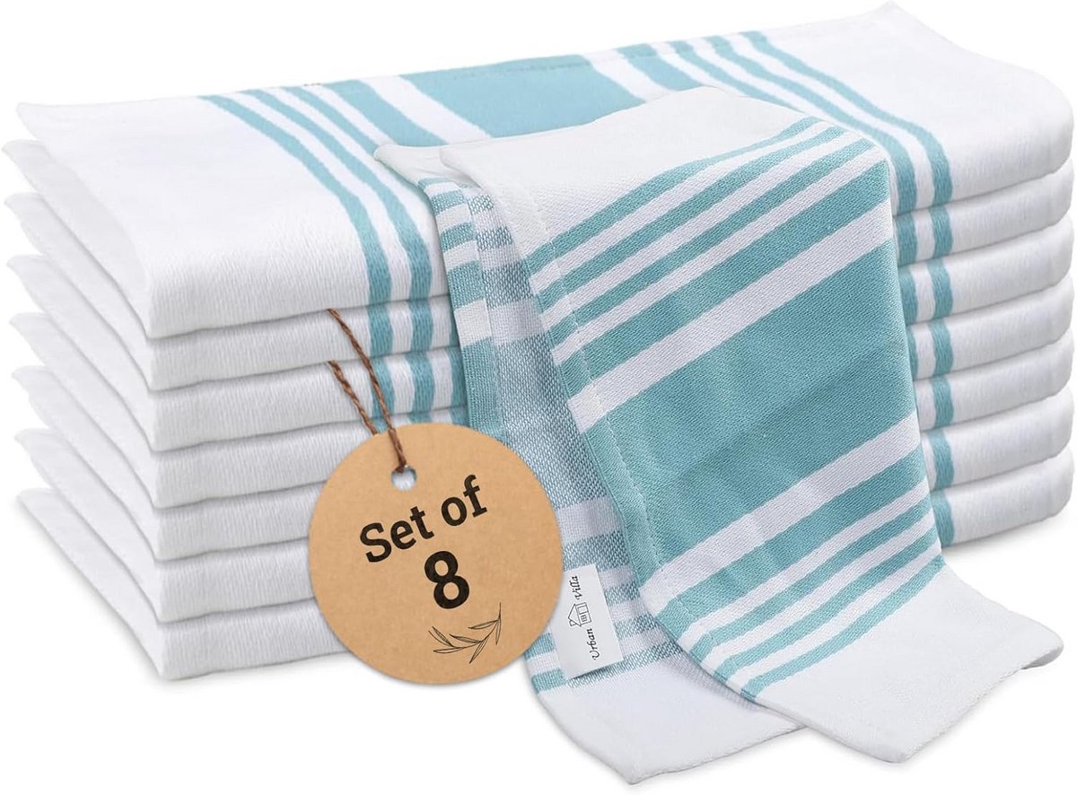 Set van 8 Keukendoeken Grote Absorberende Katoenen Vaatdoeken 30x30 cm
