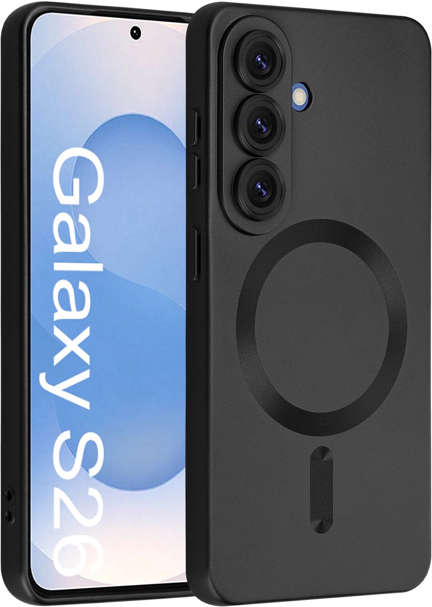ShieldCase MagSafe Hoesje - Geschikt voor Samsung Galaxy S26 - Lens Protectie - Zwart
