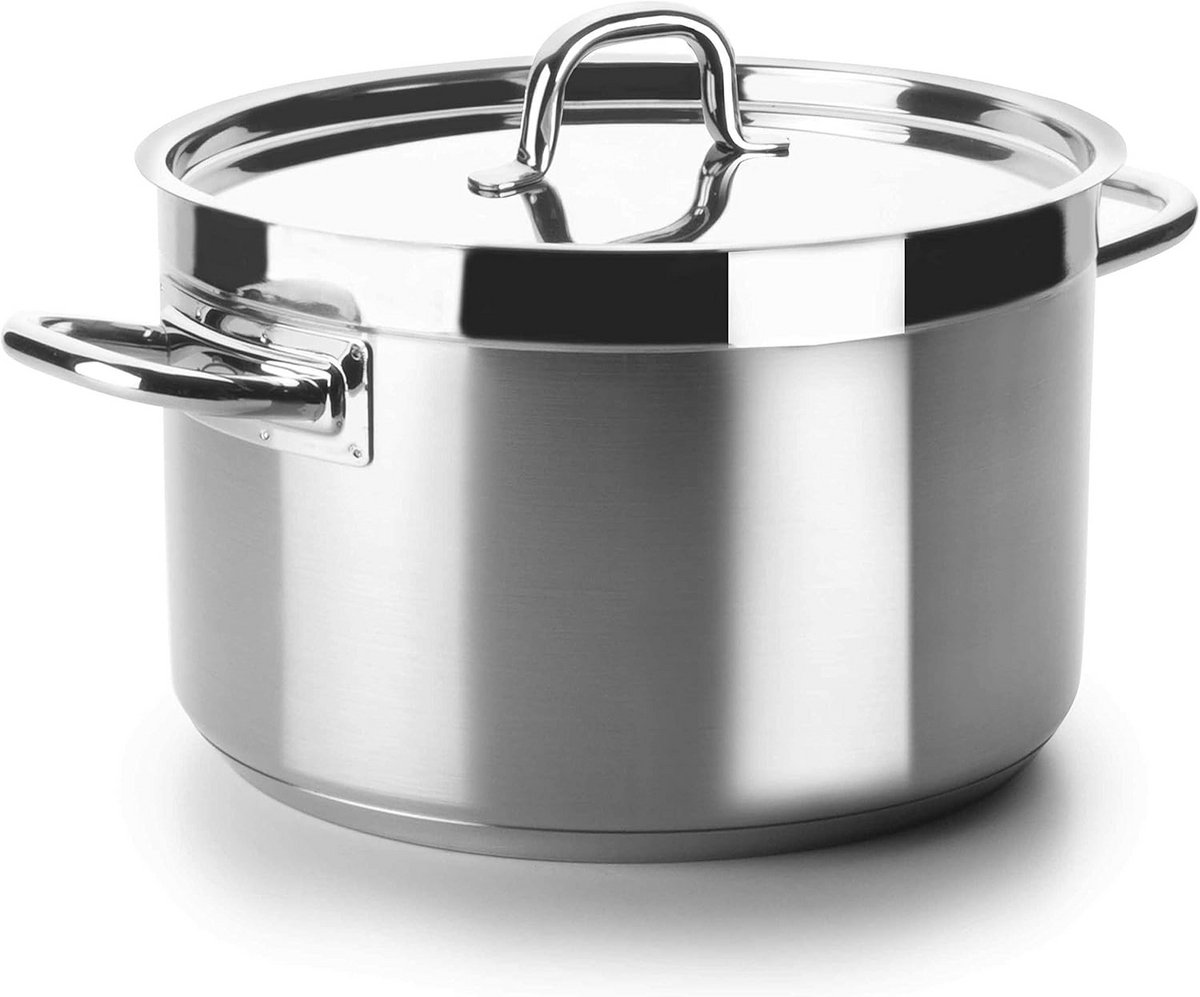 Grote braadpan zonder deksel 32 cm diameter RVS professioneel